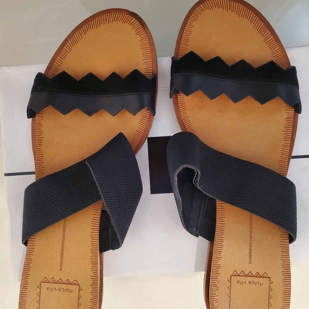 Dolce Vita Black Tan Women's Sandals